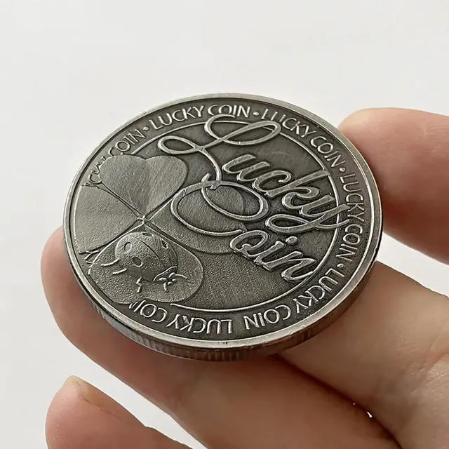 Alt view image 5 of 6 - Lucky Coin Four Leaf Clover Lucky Coins for St. Patrick's Day Bring Good Luck Gifts for Friends Ancient Silver plated Commemorative Coins (Ancient Silver)
