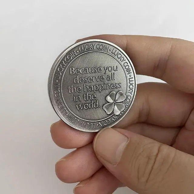 Alt view image 3 of 6 - Lucky Coin Four Leaf Clover Lucky Coins for St. Patrick's Day Bring Good Luck Gifts for Friends Ancient Silver plated Commemorative Coins (Ancient Silver)