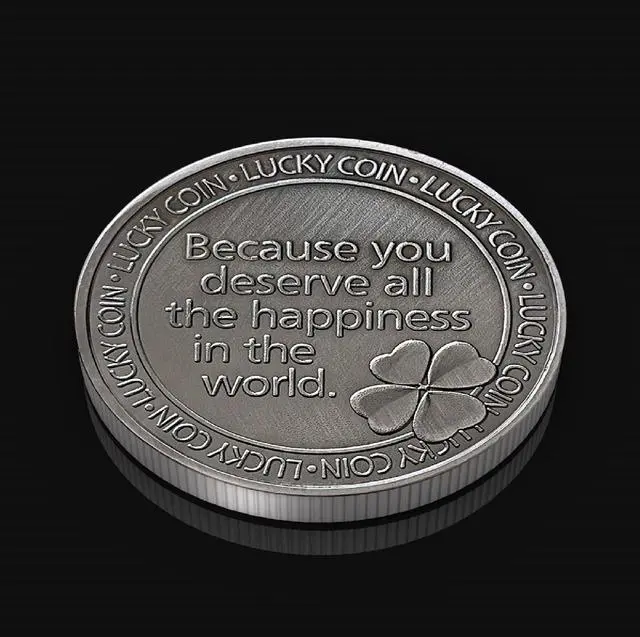 Alt view image 2 of 6 - Lucky Coin Four Leaf Clover Lucky Coins for St. Patrick's Day Bring Good Luck Gifts for Friends Ancient Silver plated Commemorative Coins (Ancient Silver)