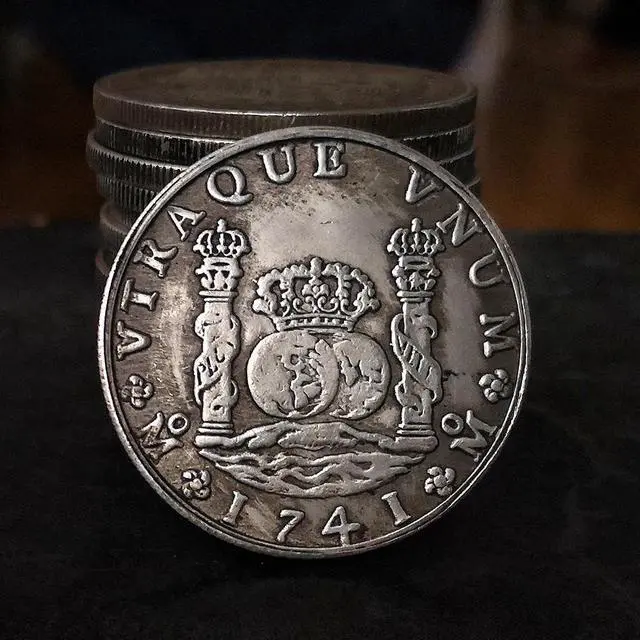 Alt view image 3 of 5 - 1741 Spain Antique Coin Silver Plated Replica Commemorative Gift Toys