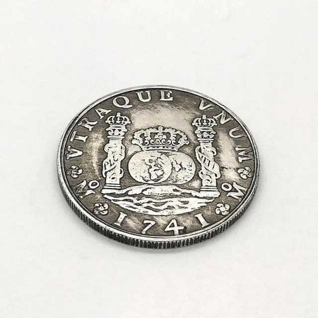 Alt view image 5 of 5 - 1741 Spain Antique Coin Silver Plated Replica Commemorative Gift Toys