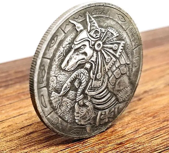 Alt view image 4 of 5 - Hobo Nickel Coin Anubis God of Ancient Egypt Copy US Old American Commemorative Art Token