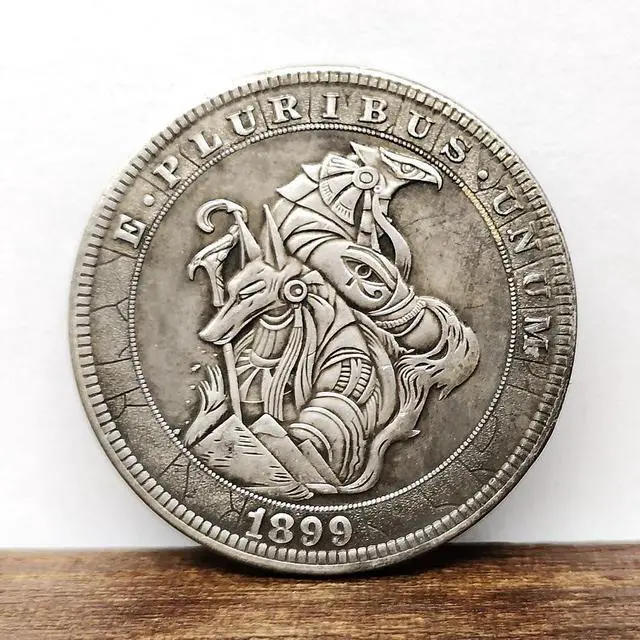 Main image of ncient Egypt Hobo Nickel Coin Anubis Horus 1899 Replica-Morgan Commemorative Art Souvenir