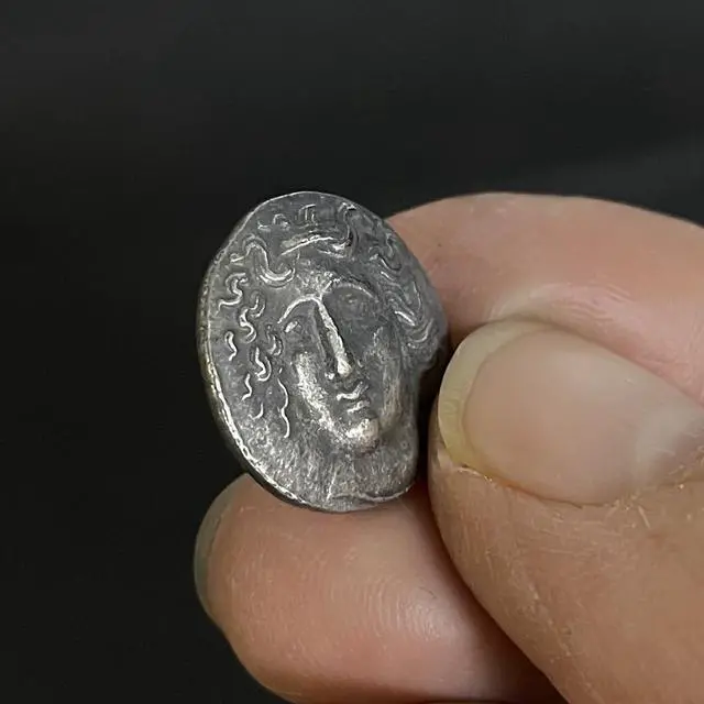 Alt view image 5 of 5 - Macedonian Water Nymph Larissa Ancient Greek Mythology Replica Silver Plated Coin Jewelry Crafts