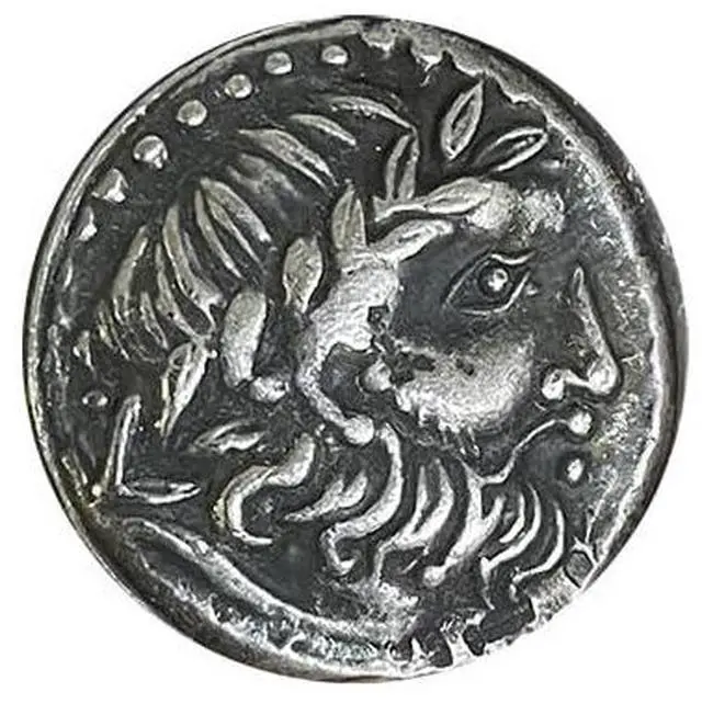 Alt view image 3 of 6 - Ancient Greek Replica Coin Zeus Statue Ancient Coin Pendant Sagittarius Constellation Patron Saint Homer 20.5mm
