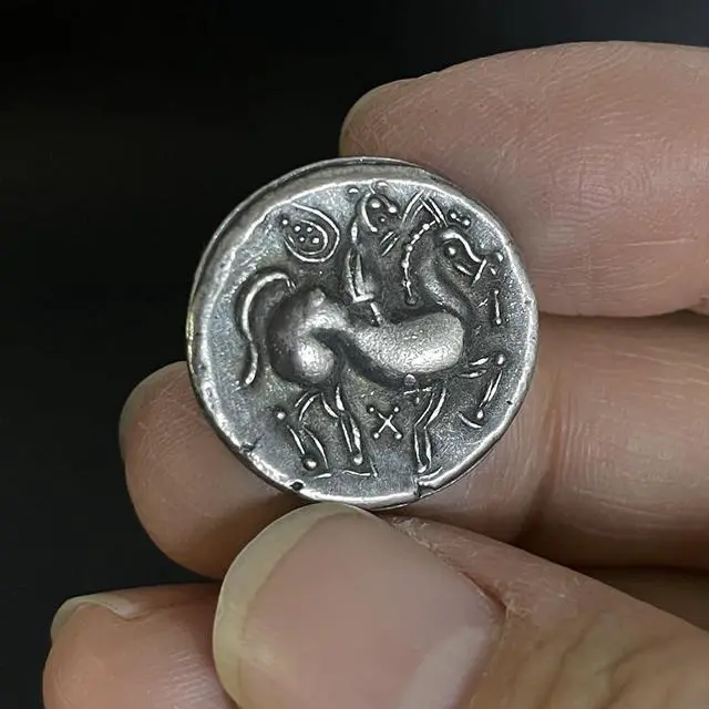Alt view image 5 of 6 - Ancient Greek Replica Coin Zeus Statue Ancient Coin Pendant Sagittarius Constellation Patron Saint Homer 20.5mm