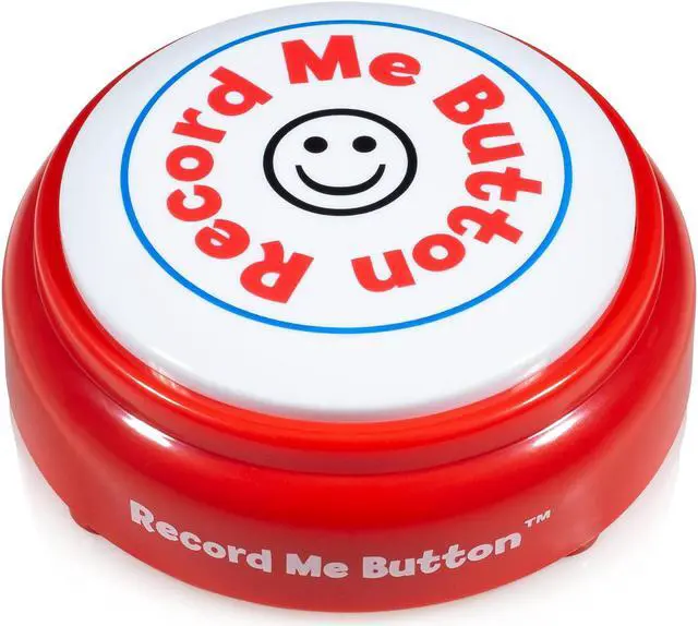 Main image of Record Me Button Racy Red - Unique Cheerful Design Recordable with Built-in MIC, Play Back Your Own Custom Message Any Time