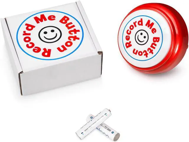 Alt view image 5 of 6 - Record Me Button Racy Red - Unique Cheerful Design Recordable with Built-in MIC, Play Back Your Own Custom Message Any Time