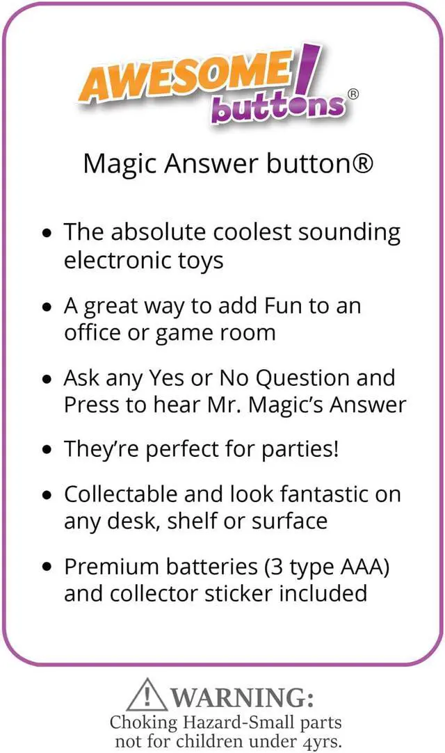 Alt view image 7 of 7 - Magic Answer button - Fortune Telling Novelty Toy Fun! The Answers You Seek When The Button Speaks