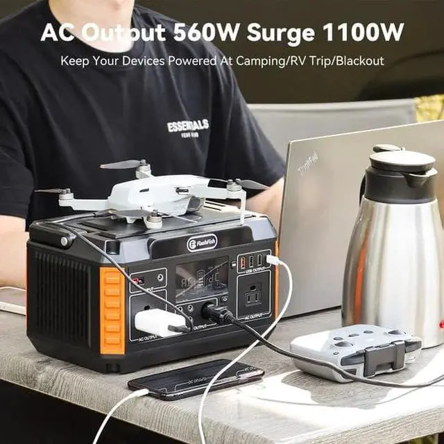 Alt view image 4 of 6 - 560W 520Wh 140400mAh Solar Generator-us socket (110V)