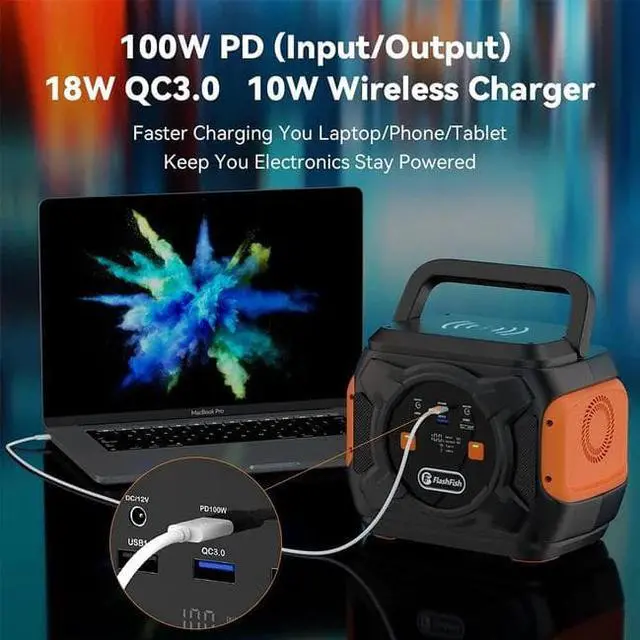 Alt view image 4 of 7 - 320W 292Wh 80000mAh Portable Power Station-US Socket (110V)