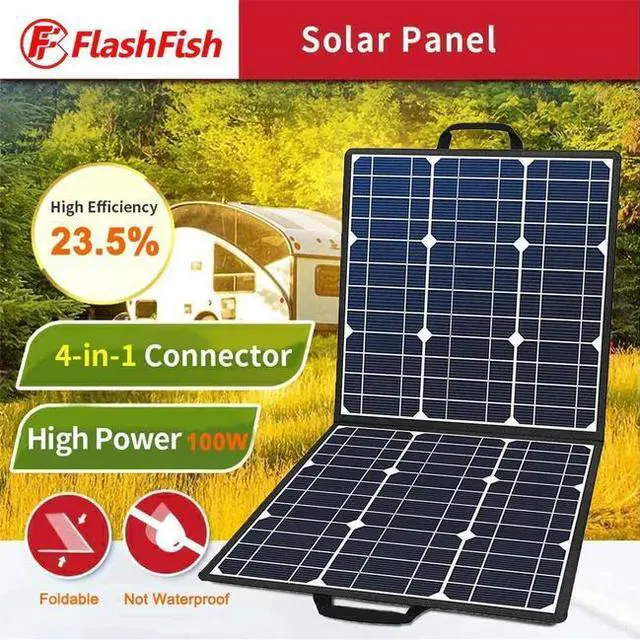 Alt view image 5 of 7 - 100W 18V Portable Solar Panel