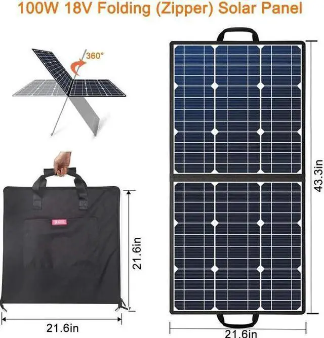 Alt view image 7 of 7 - 100W 18V Portable Solar Panel