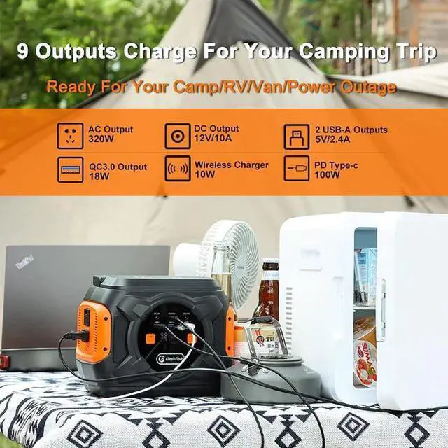 Alt view image 4 of 5 - Solar Generator (Flashfish A301 + Flashfish SP100)