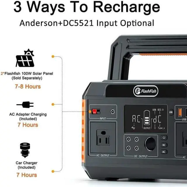 Alt view image 7 of 7 - Solar Generator (Flashfish P60 + Flashfish TSP100)