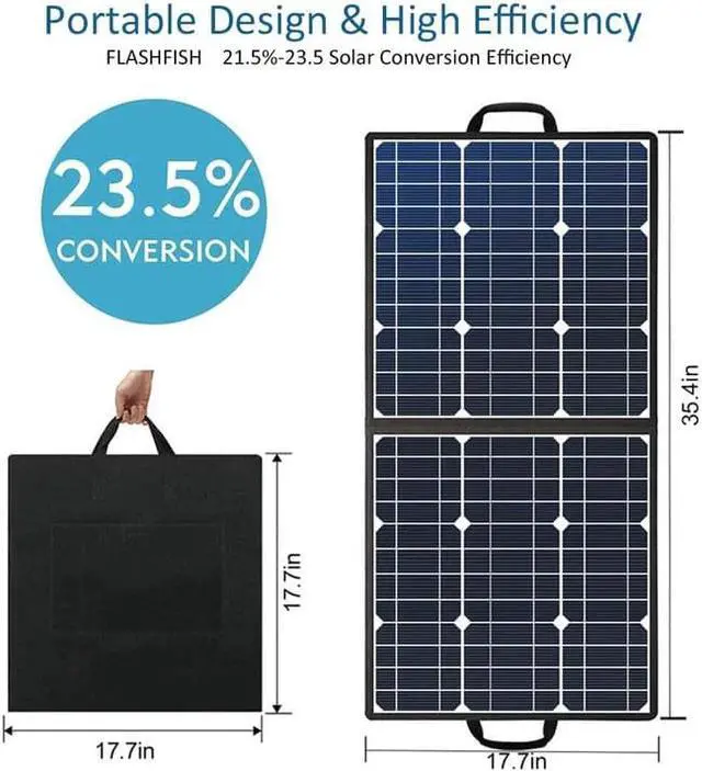 Alt view image 2 of 7 - 50W 18V Foldable Solar Panel
