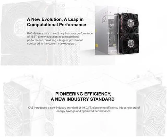 Alt view image 2 of 6 - Antminer KA3 166TH/S Most Efficient Miner KDA Mining Machine KDA Blake2S Air-cooling with 3154W Power Supply Included