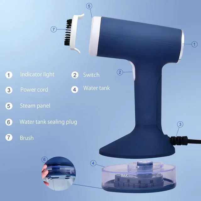 Alt view image 2 of 7 - KONKA Handheld Fabric Steamer 140ml Iron Steamer for Clothes Portable steam iron 25 Seconds Fast-Heat 1200W Powerful Garment Steamer for Home Travelling steamer steaming iron clothes steamer hanging f