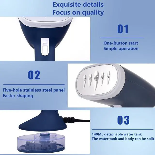 Alt view image 7 of 7 - KONKA Handheld Fabric Steamer 140ml Iron Steamer for Clothes Portable steam iron 25 Seconds Fast-Heat 1200W Powerful Garment Steamer for Home Travelling steamer steaming iron clothes steamer hanging f