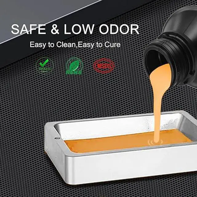 Alt view image 4 of 7 - ApexMaker 3D Printer Resin, 1000g, High Precision, Low Odor, Quick Curing Standard Photopolymer Resin, 385-405nm UV Curing 3D Printing Liquid Photopolymer Resin for LCD DLP SLA 3D Printer-Orange