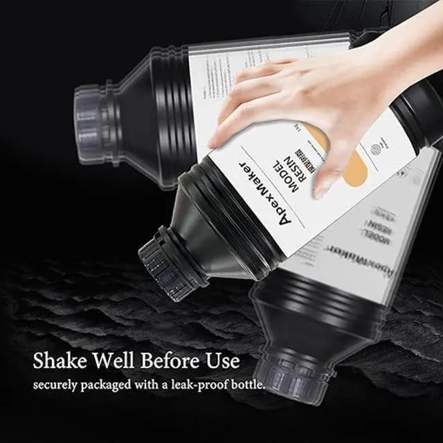 Alt view image 5 of 7 - ApexMaker 3D Printer Resin, 1000g, High Precision, Low Odor, Quick Curing Standard Photopolymer Resin, 385-405nm UV Curing 3D Printing Liquid Photopolymer Resin for LCD DLP SLA 3D Printer-Orange