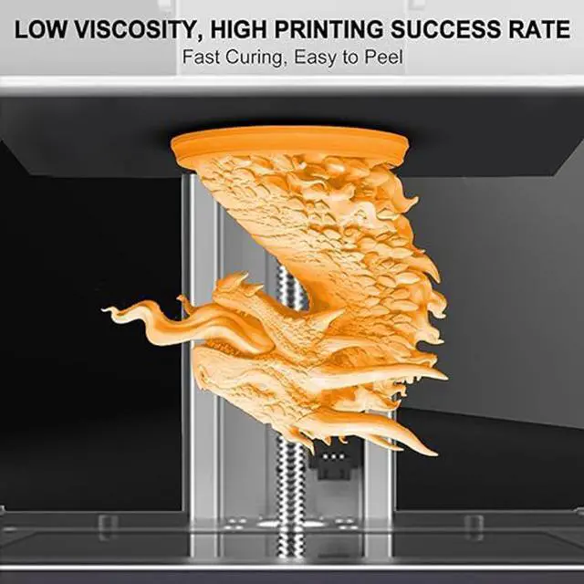 Alt view image 6 of 7 - ApexMaker 3D Printer Resin, 1000g, High Precision, Low Odor, Quick Curing Standard Photopolymer Resin, 385-405nm UV Curing 3D Printing Liquid Photopolymer Resin for LCD DLP SLA 3D Printer-Orange