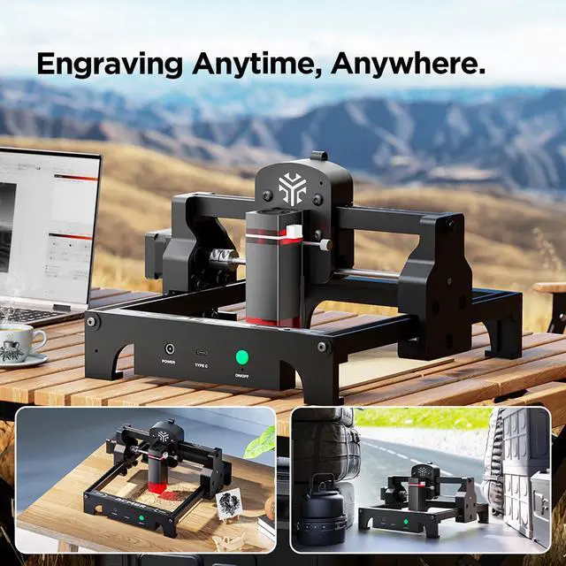 Alt view image 5 of 7 - ACMER S1 Portable Laser Engraver for Beginner Wood Engraving Mini Machine for DIY Crafting Glass, Leather, Engraving Area 5.1"x5.1",Laser Class 4 (S1 6W)