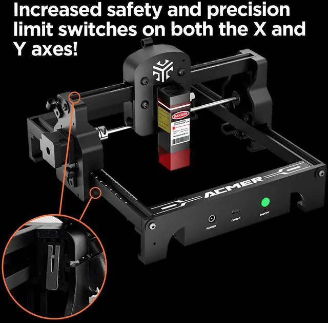 Alt view image 7 of 7 - ACMER S1 Portable Laser Engraver for Beginner Wood Engraving Mini Machine for DIY Crafting Glass, Leather, Engraving Area 5.1"x5.1",Laser Class 4 (S1 6W)