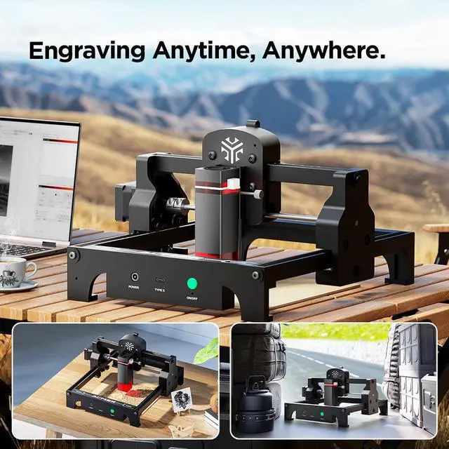 Alt view image 2 of 7 - Acmer S1 Laser Engraver Machine, 3.5W(3500mW) High Precision DIY Laser Cutter and Engraving Machine, 130x130mm Working Area for Wood and Metal ( S1 3.5W)