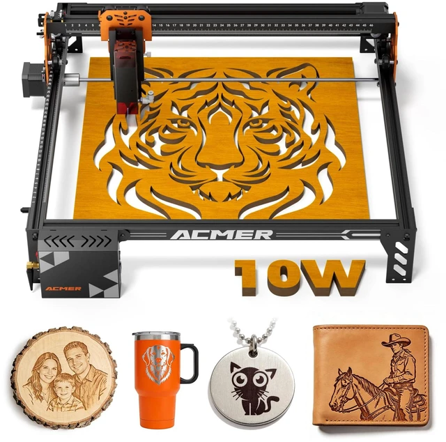 Main image of ACMER P1 S Pro 10W Laser Engraver, 380 x 370mm Diode Laser Cutter, 10,000 mm/min, LightBurn Compatible