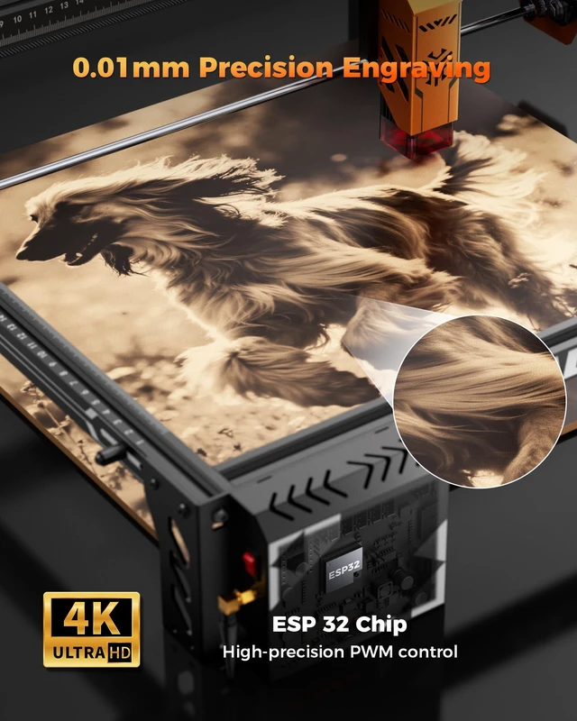 Alt view image 5 of 7 - ACMER P1 S Pro 10W Laser Engraver, 380 x 370mm Diode Laser Cutter, 10,000 mm/min, LightBurn Compatible