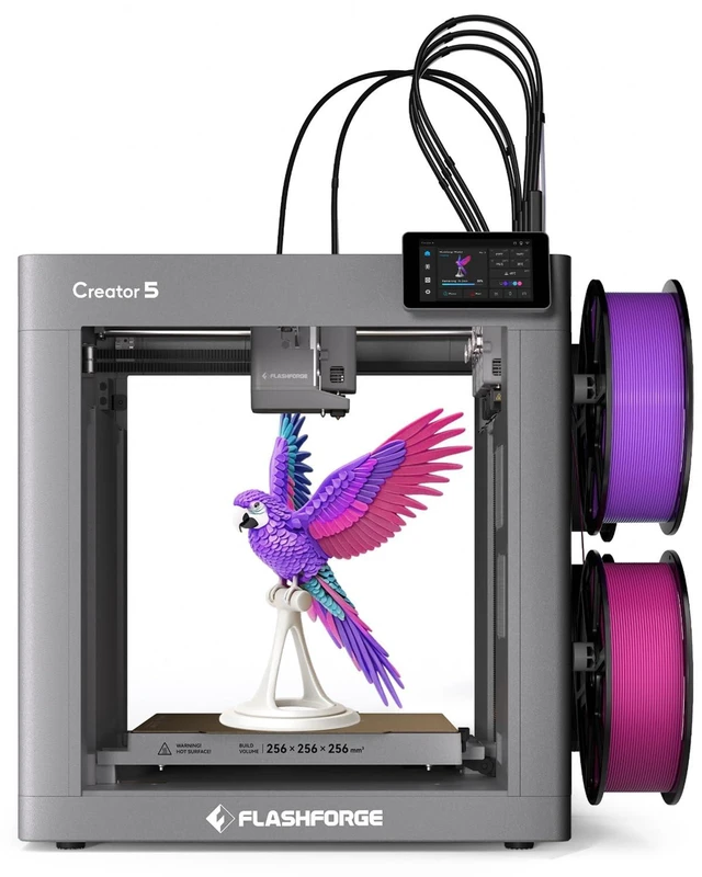 Main image of FLASHFORGE Creator 5 4-Toolhead Multi-Color 3D Printer, 256 x 256 x 256mm, 600 mm/s, Auto Leveling
