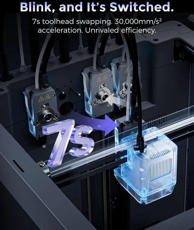 Alt view image 3 of 7 - FLASHFORGE Creator 5 4-Toolhead Multi-Color 3D Printer, 256 x 256 x 256mm, 600 mm/s, Auto Leveling