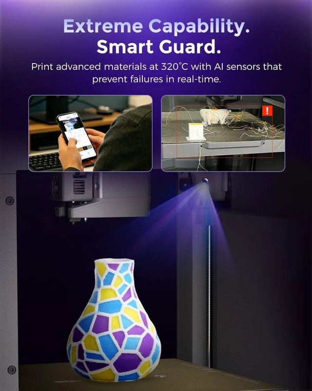 Alt view image 7 of 7 - FLASHFORGE Creator 5 4-Toolhead Multi-Color 3D Printer, 256 x 256 x 256mm, 600 mm/s, Auto Leveling