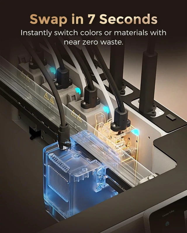 Alt view image 2 of 7 - FLASHFORGE Creator 5 Pro 4-Toolhead Enclosed Multi-Color 3D Printer, 256 x 256 x 256mm, 65°C Heated Chamber