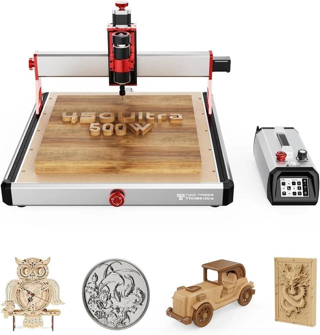 Alt view image 7 of 7 - TwoTrees TTC450 Ultra Desktop CNC Router, 500W Spindle, 460 × 460 × 100 mm Working Area