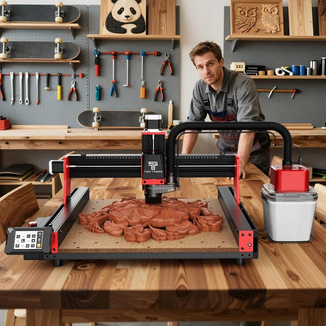 Alt view image 7 of 7 - TwoTrees TTC450 Pro CNC Router Machine 3-Axis Desktop Engraver, 460 x 460 x 80 mm Large Work Area, GRBL Control, 3.5-Inch Touchscreen, Multi-Material Compatibility, Single Set