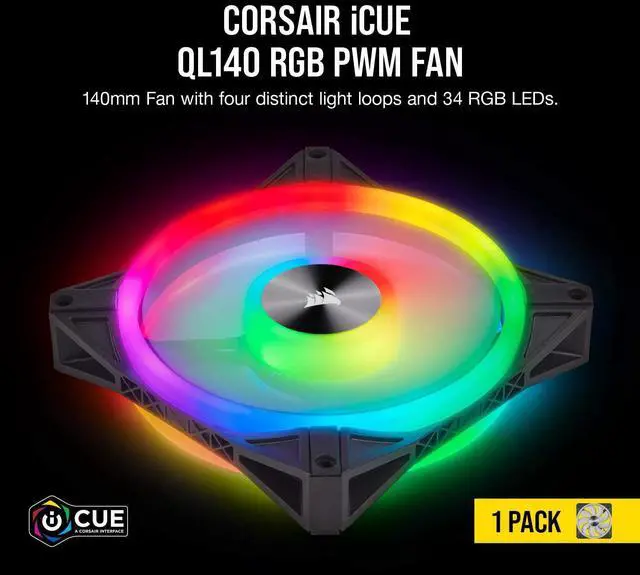 Alt view image 10 of 15 - CORSAIR QL Series, iCUE QL140 RGB, 140mm RGB LED Fan, Single Pack, CO-9050099-WW
