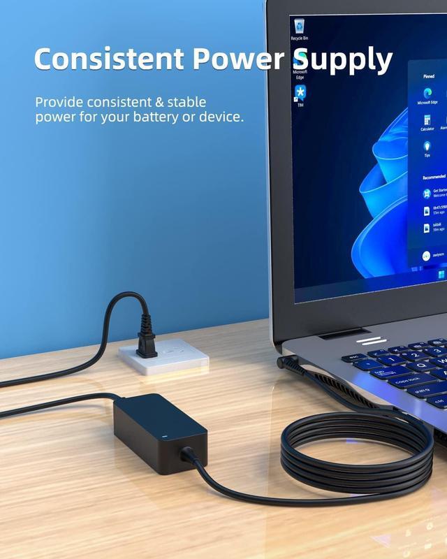 Alt view image 7 of 7 - AC Charger Fit for Lenovo IdeaPad 1 3 5, Yoga 710 330, IdeaPad 110 110S S145 S340 L340, Flex 14 15 Charger, Chromebook N22 N23 N42 Laptop Power Supply Adapter Cord 65W - (UL Safety Certified Products)