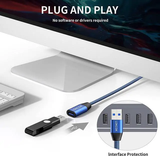 Alt view image 4 of 7 - USB to USB Cable 20FT,Durable Braidedfor USB 3.0 Male to Male Type A to Type A Cable Data Transfer Compatible with Hard Drive, Laptop, DVD Player, TV, USB 3.0 Hub, Monitor, Camera, Set Up Box and More