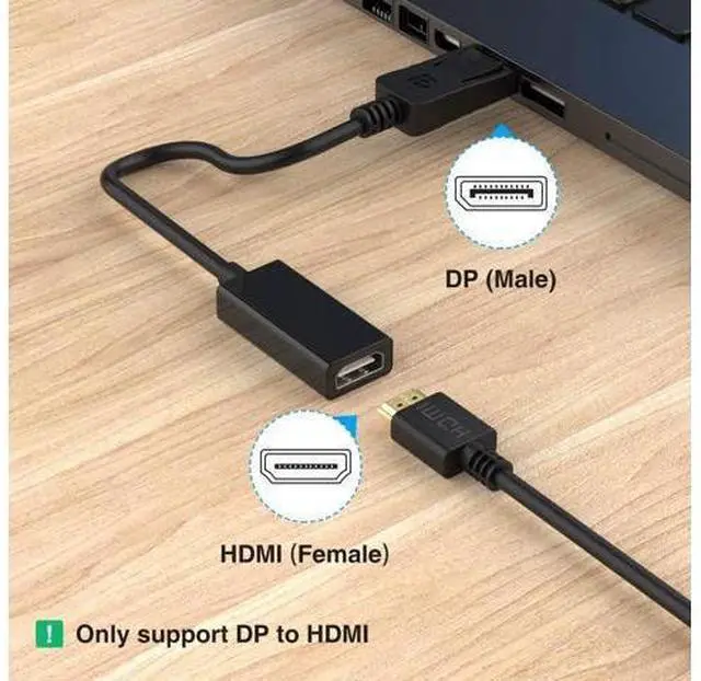 Alt view image 16 of 20 - DisplayPort to HDMI Adapter DP to HDMI Adapter Cable Male to Female Support 1080P 3D for Display Port Enabled Desktops and Laptops to Connect to HDMI Displays Adapter