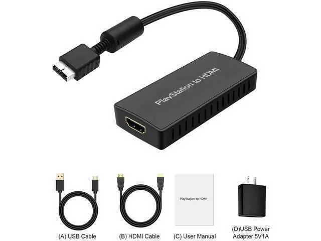 Alt view image 6 of 6 - PS2 To HDMI, PS2 HDMI Cable, PS2 To HDMI Converter Support 1080P/720P, Composite To HDMI Works for PS1/2, HD Link Cable for PS2. PS1 To HDMI Cable, PS2 To HDMI Cable.