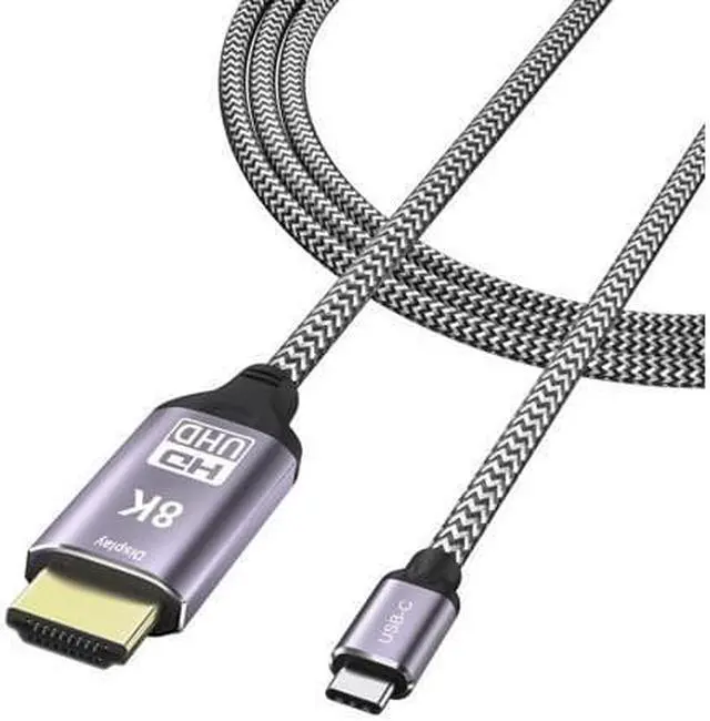 Alt view image 8 of 14 - CableDeconn USB-C USB3.1 to HDMI 2.1 8K Cable  7680x4320 8K@30Hz 4K@120Hz UHD HDR High Speed 48Gbps Thunderbolt 3 Compatible for HDTVs Projectors and Monitors 1.8m