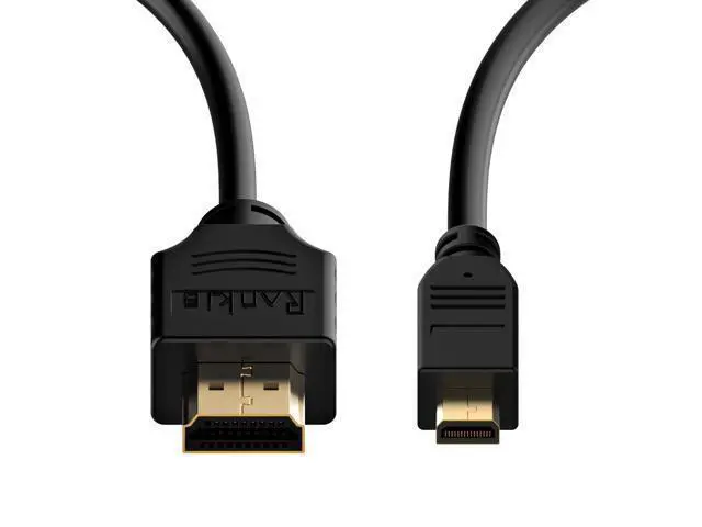 Alt view image 4 of 7 - Micro HDMI to HDMI Cable, Rankie High-Speed HDMI to Micro HDMI HDTV Cable - 6FT Supports Ethernet, 3D, 4K and Audio Return