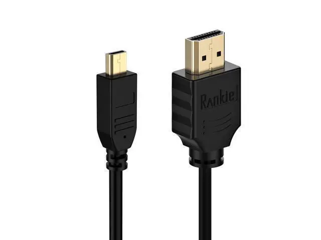 Alt view image 6 of 7 - Micro HDMI to HDMI Cable, Rankie High-Speed HDMI to Micro HDMI HDTV Cable - 6FT Supports Ethernet, 3D, 4K and Audio Return