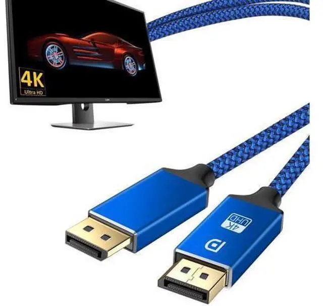 Alt view image 6 of 7 - DisplayPort Cable 4K DP Cable Nylon Braided -(4K@60Hz 2K@144Hz) Display Port Cable Ultra High Speed DisplayPort to DisplayPort Cable 6.6ft for Laptop PC TV etc- Gaming Monitor Cable(Blue)