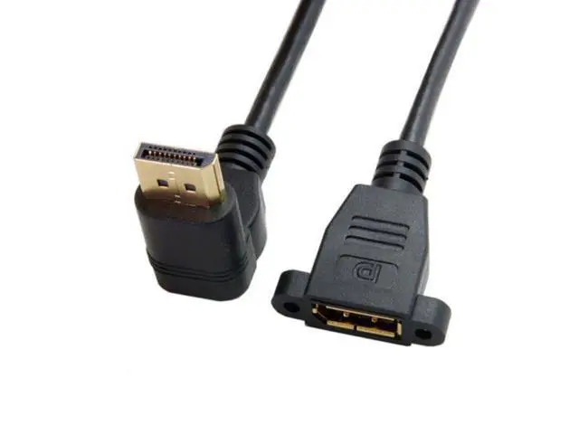 Alt view image 13 of 14 - CY DisplayPort Display Port Male to Female 90 Degree Up Angled Extension Cable DP-015-UP