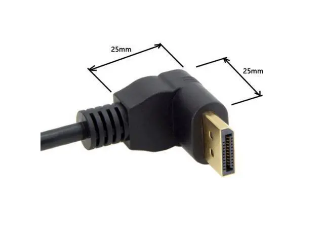 Alt view image 12 of 14 - CY DisplayPort Display Port Male to Female 90 Degree Up Angled Extension Cable DP-015-UP