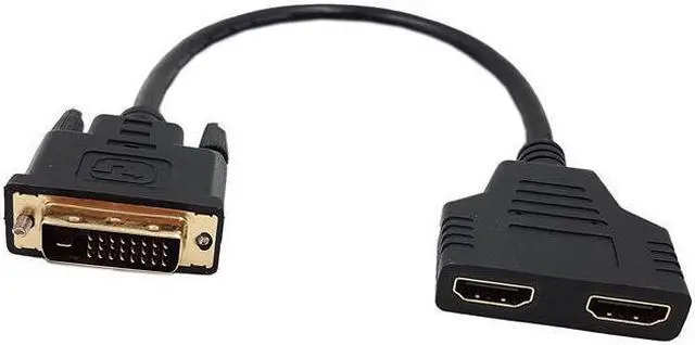 Main image of DVI to HDMI CableSinLoon Gold-Plated DVI Male 24 1 Pin to Dual Hdmi Female 1080p Hdmi Video Converter Adapter Splitter Cable