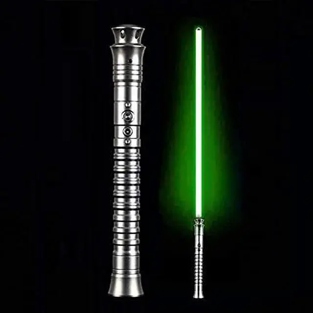 Main image of Force FX Lightsaber - Metal Hilt Dueling Light Sabers RGB Colors Changeable Saber with 6 Sound Fonts and 3 Loudness Settings SilverGrayHandle---greenLight